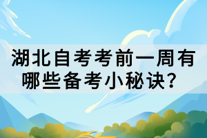 湖北自考考前一周有哪些備考小秘訣？