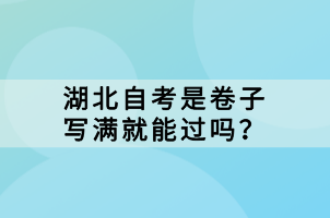 湖北自考是卷子寫滿就能過嗎？