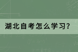 湖北自考怎么學習？