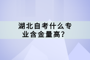 湖北自考什么專業(yè)含金量高？