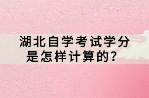 湖北自學考試學分是怎樣計算的？