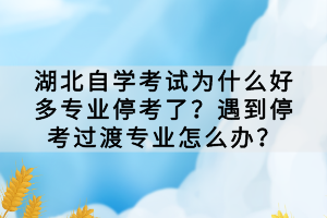 湖北自學考試為什么好多專業(yè)?？剂?？遇到?？歼^渡專業(yè)怎么辦？