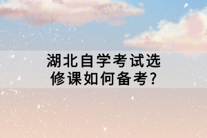湖北自學(xué)考試選修課如何備考？