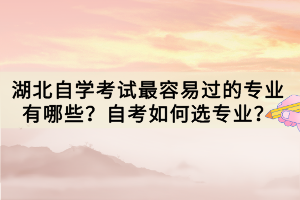 湖北自學(xué)考試最容易過的專業(yè)有哪些？自考如何選專業(yè)？