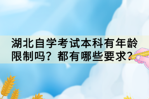 湖北自學考試本科有年齡限制嗎？都有哪些要求？