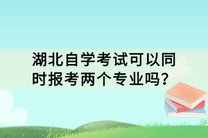 湖北自學(xué)考試可以同時(shí)報(bào)考兩個(gè)專業(yè)嗎？