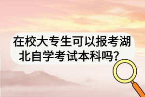 在校大專生可以報(bào)考湖北自學(xué)考試本科嗎？