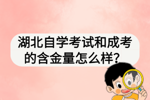 湖北自學考試和成考的含金量怎么樣？