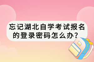 忘記湖北自學(xué)考試報(bào)名的登錄密碼怎么辦？