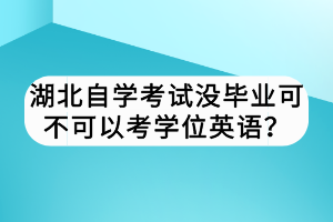 湖北自學(xué)考試沒畢業(yè)可不可以考學(xué)位英語？