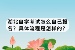 湖北自學考試怎么自己報名？具體流程是怎樣的？