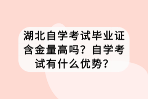 湖北自學考試畢業(yè)證含金量高嗎？自學考試有什么優(yōu)勢？