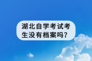 湖北自學(xué)考試考生沒有檔案嗎？