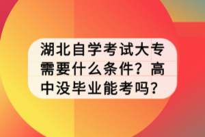 湖北自學(xué)考試大專需要什么條件？高中沒畢業(yè)能考嗎？