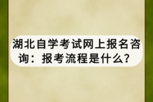 湖北自學(xué)考試網(wǎng)上報(bào)名咨詢：報(bào)考流程是什么？