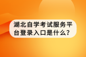 湖北自學(xué)考試服務(wù)平臺(tái)登錄入口是什么？