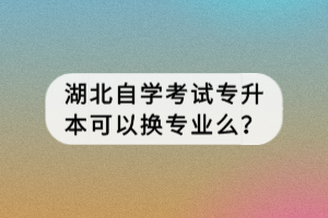 湖北自學考試專升本可以換專業(yè)么？
