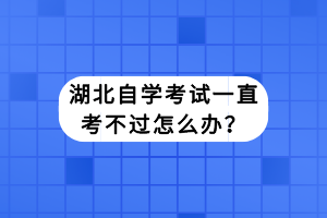 湖北自學考試一直考不過怎么辦？