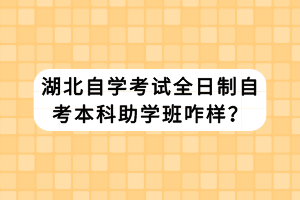 湖北自學(xué)考試全日制自考本科助學(xué)班咋樣？