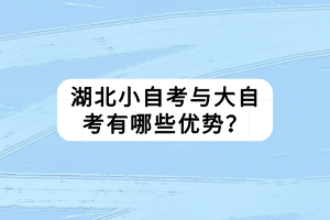 湖北小自考與大自考有哪些優(yōu)勢？