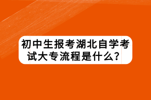 初中生報(bào)考湖北自學(xué)考試大專流程是什么？
