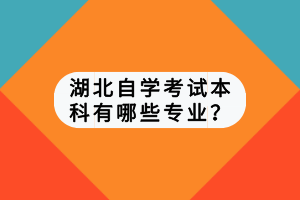 湖北自學考試本科有哪些專業(yè)？