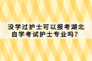 沒學(xué)過護(hù)士可以報(bào)考湖北自學(xué)考試護(hù)士專業(yè)嗎？