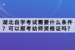 湖北自學(xué)考試需要什么條件？可以報(bào)考幼師資格證嗎？