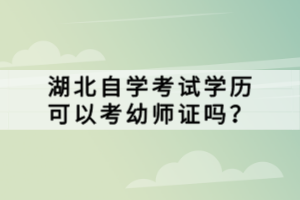 湖北自學(xué)考試學(xué)歷可以考幼師證嗎？
