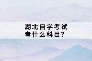湖北自學(xué)考試考什么科目？