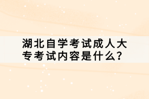 湖北自學(xué)考試成人大?？荚噧?nèi)容是什么？