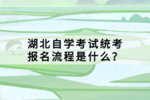 湖北自學(xué)考試統(tǒng)考報(bào)名流程是什么？