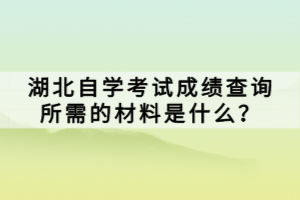 湖北自學(xué)考試成績(jī)查詢(xún)所需的材料是什么？