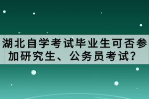 湖北自學(xué)考試畢業(yè)生可否參加研究生、公務(wù)員考試？