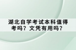湖北自學(xué)考試本科值得考嗎？文憑有用嗎？