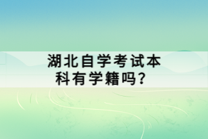 湖北自學(xué)考試本科有學(xué)籍嗎？
