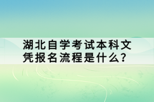 湖北自學(xué)考試本科文憑報(bào)名流程是什么？