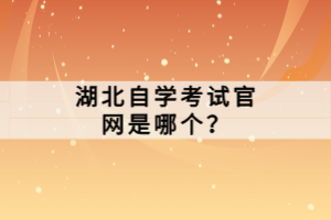 湖北自學(xué)考試官網(wǎng)是哪個？
