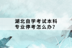 湖北自學(xué)考試本科專業(yè)?？荚趺崔k？