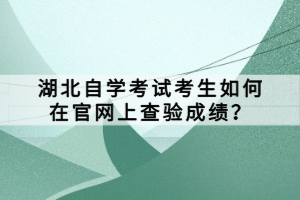 湖北自學(xué)考試考生如何在官網(wǎng)上查驗(yàn)成績(jī)？