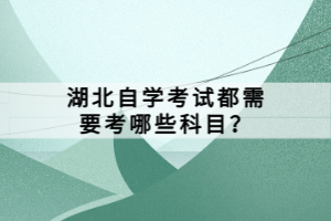 湖北自學考試都需要考哪些科目？