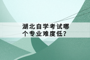 湖北自學(xué)考試哪個(gè)專業(yè)難度低？