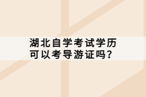 湖北自學(xué)考試學(xué)歷可以考導(dǎo)游證嗎？