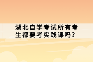 湖北自學考試所有考生都要考實踐課嗎？