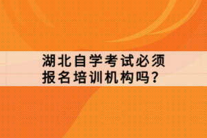 湖北自學(xué)考試必須報名培訓(xùn)機(jī)構(gòu)嗎？
