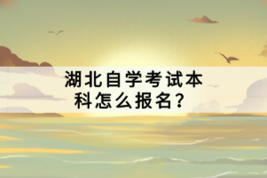 湖北自學考試本科怎么報名？