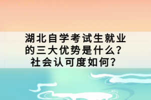 湖北自學(xué)考試生就業(yè)的三大優(yōu)勢是什么？社會認(rèn)可度如何？