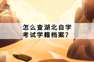 怎么查湖北自學(xué)考試學(xué)籍檔案？