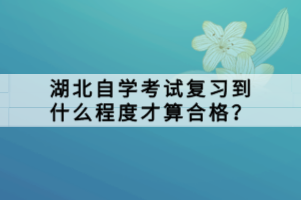 湖北自學考試復習到什么程度才算合格？