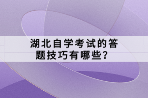 湖北自學(xué)考試的答題技巧有哪些？